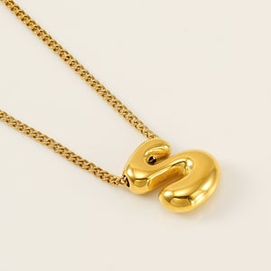 1 Piece Simple Series Daily Letter S Titanium Steel  Gold Color Unisex Pendant Necklaces h5 